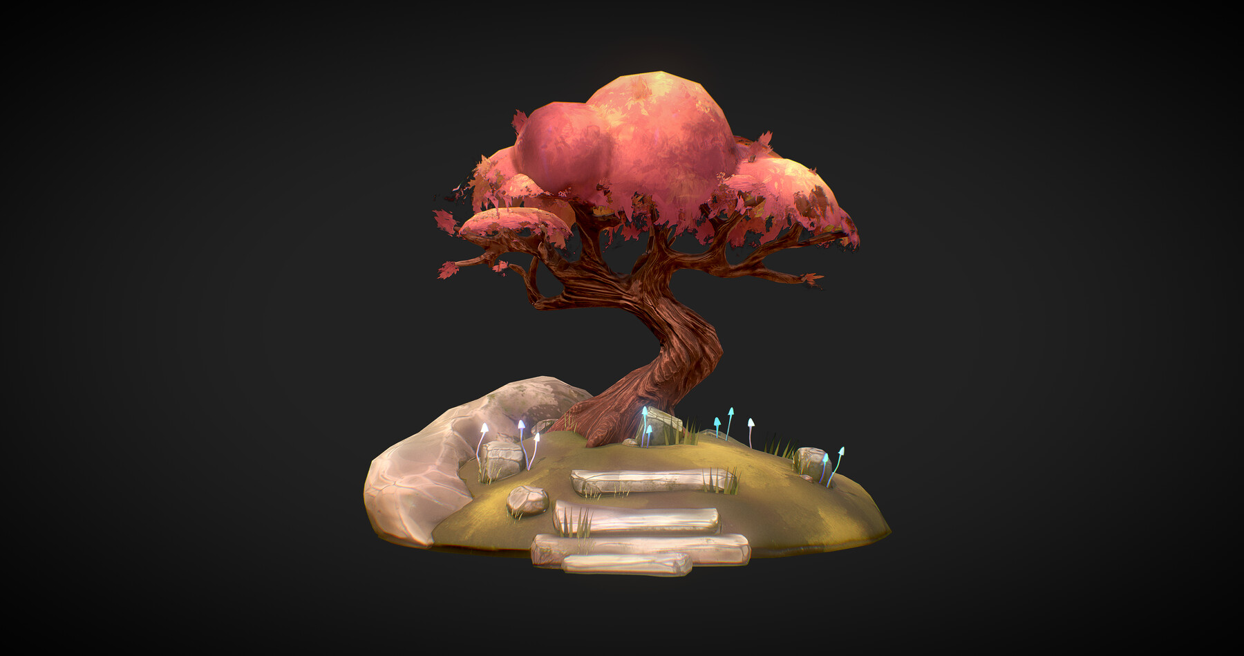 Artstation Stylized Tree Low Poly 3d Model Resources