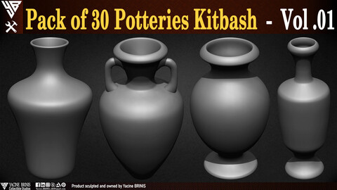 Pack of 30 Potteries Kitbash Volume 01