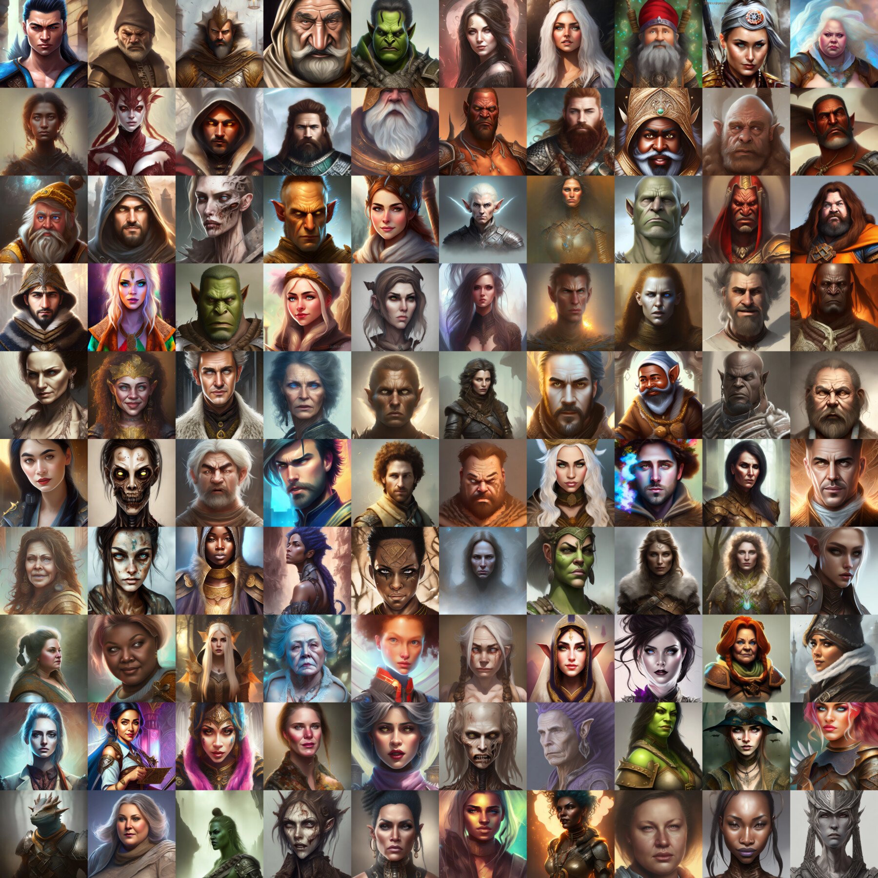 ArtStation - VTT / TTRPG - Fantasy Portrait Pack 1 - 200 Characters ...