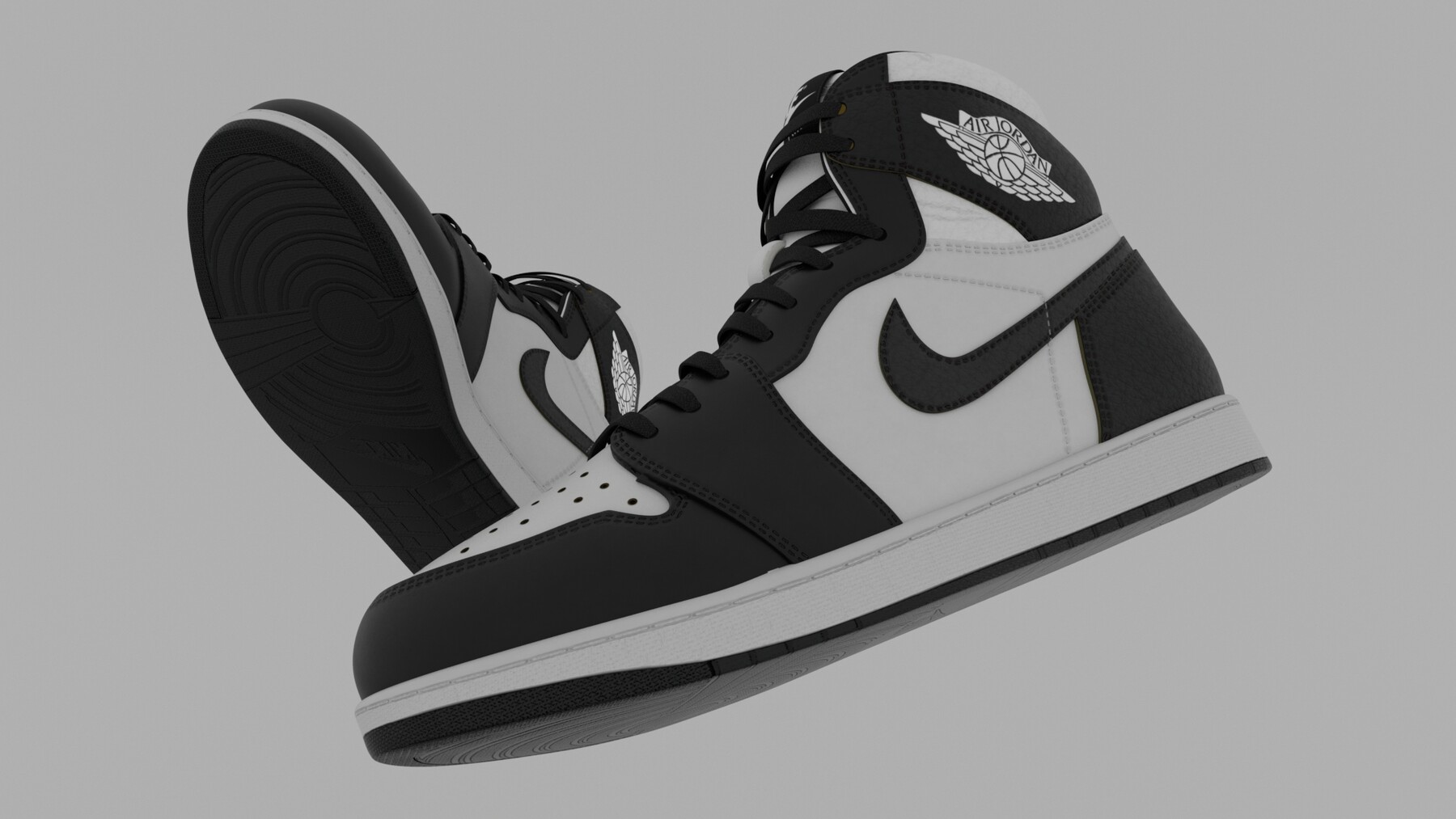 ArtStation - Shoes AirJordan 1 Retro HighOG Black White 3D model | Game ...