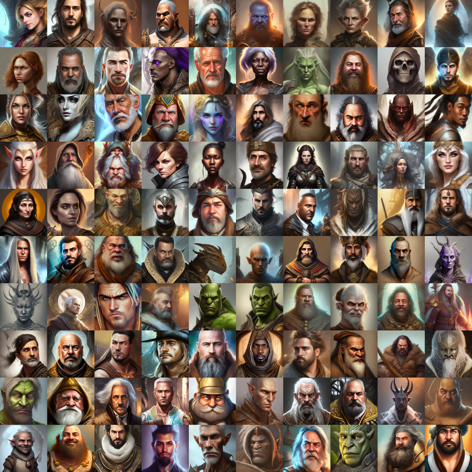 ArtStation - VTT / TTRPG - Fantasy Portrait Pack 9 - 200 Characters ...