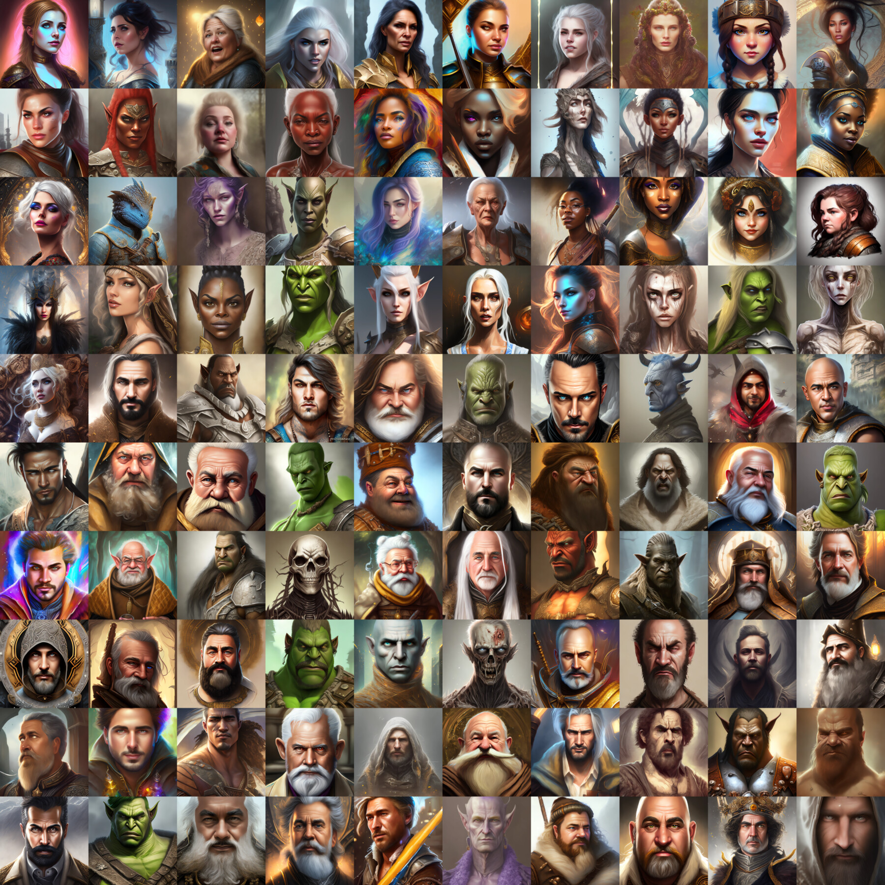 ArtStation - VTT / TTRPG - Fantasy Portrait Pack 11 - 200 Characters ...