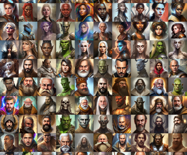 ArtStation - VTT / TTRPG - Fantasy Portrait Pack 11 - 200 Characters ...