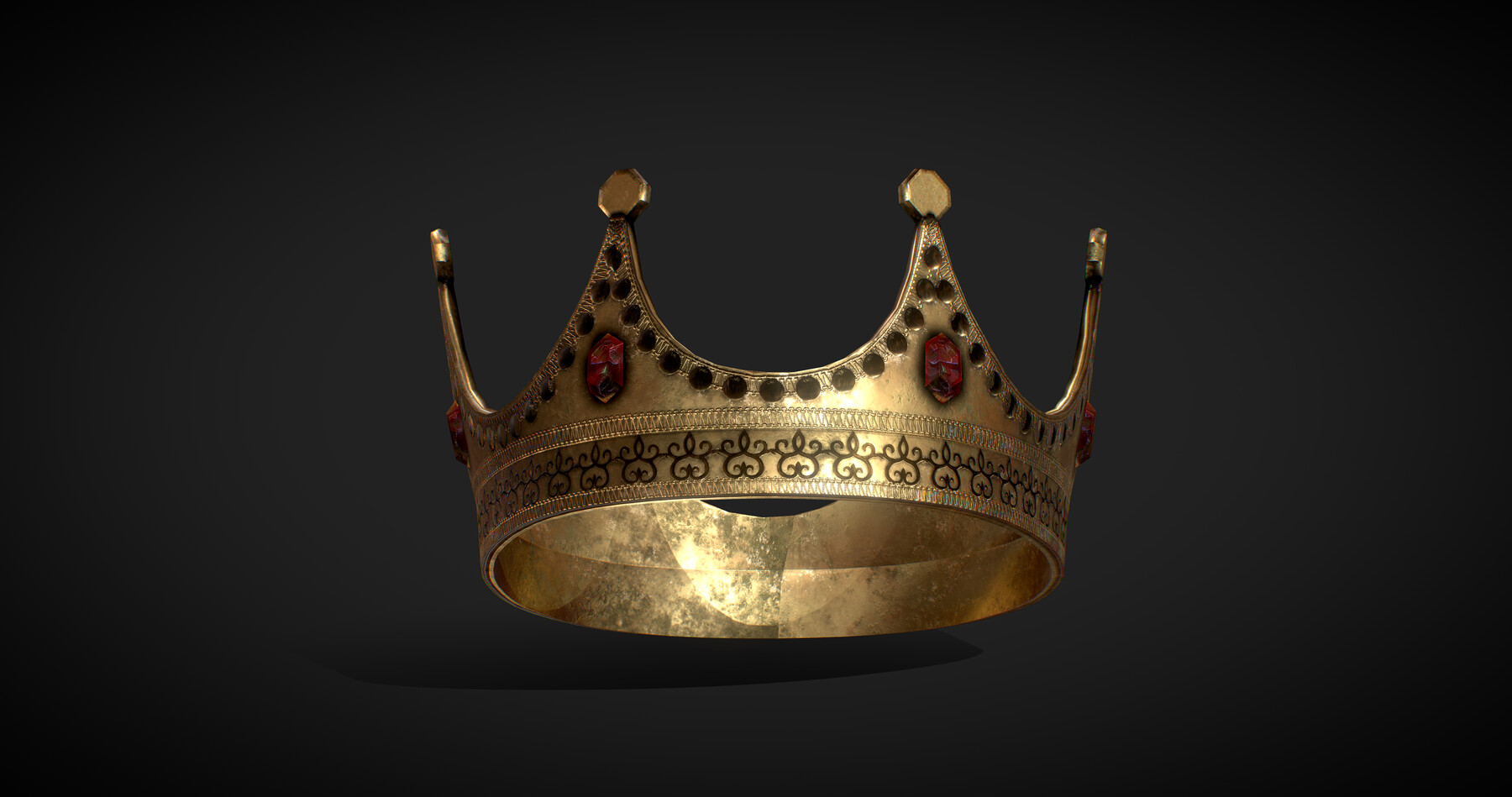 ArtStation Crown/ Old Crown low poly 3D model Game Assets