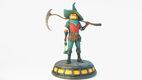 Pumpkin souls reaper Low-poly 3D model