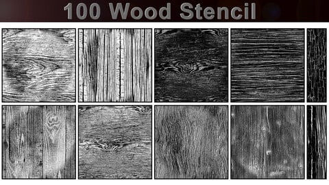 100 Wood Stencil High Quality 4k
