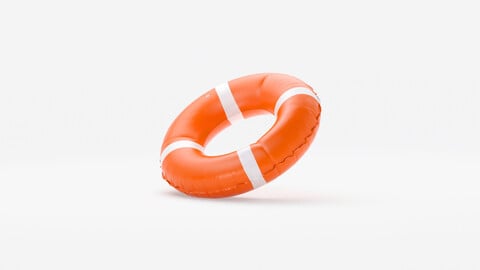 Inflatable Swim Ring - orange round lifebuoy