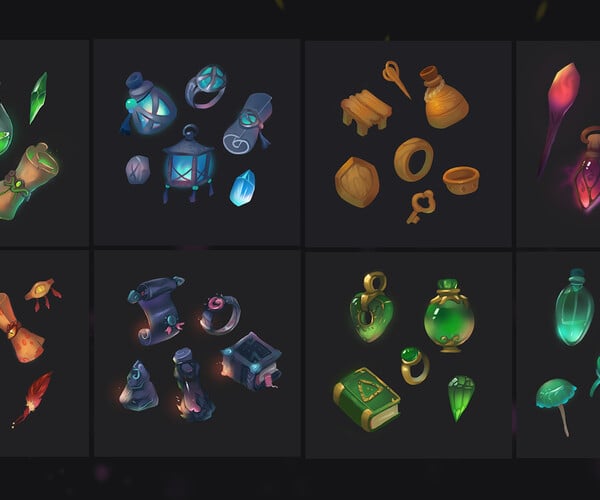 ArtStation - Stylized Magic Icons Pack Vol2 | Game Assets