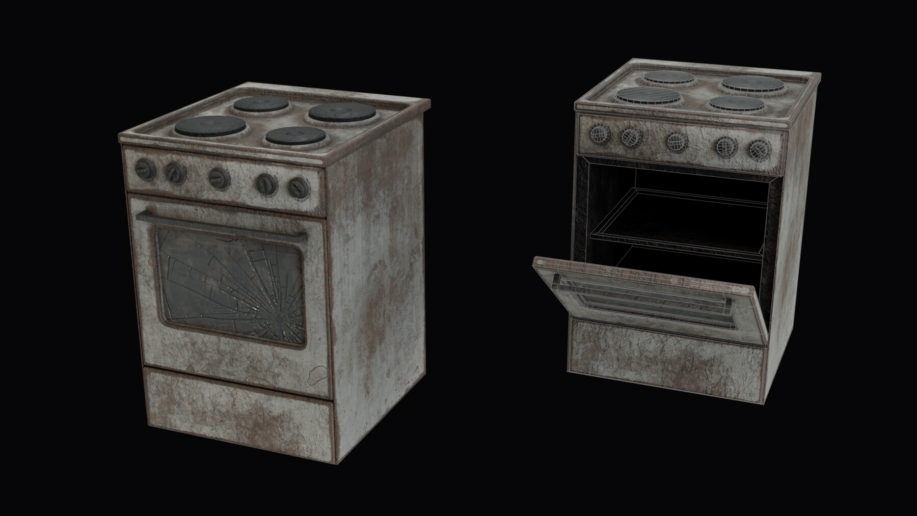 ArtStation Abandoned Kitchen Appliances Game Assets