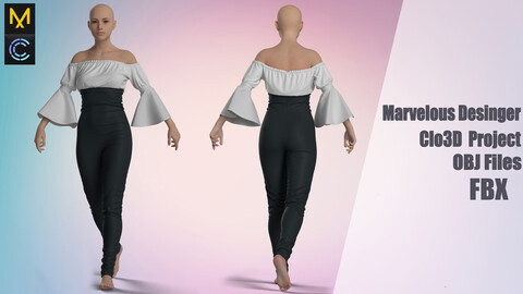 Clothes №157 "Marvelous Designer" /Zprj/ OBJ+FBX