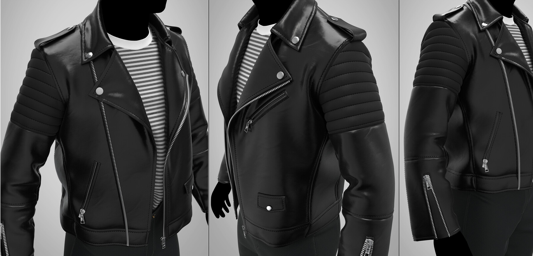 ArtStation - Men's Leather Jacket Outfit