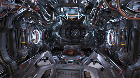 Sci-Fi Construction Lab - Rigged 3D model (Max, Obj, Fbx)