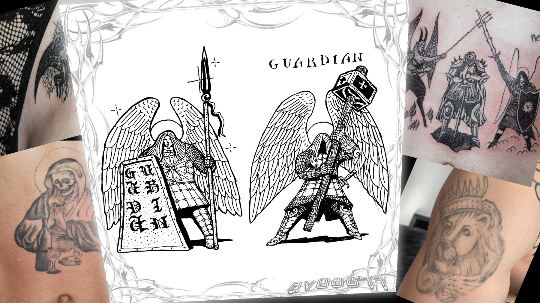 dark guardian angel tattoo