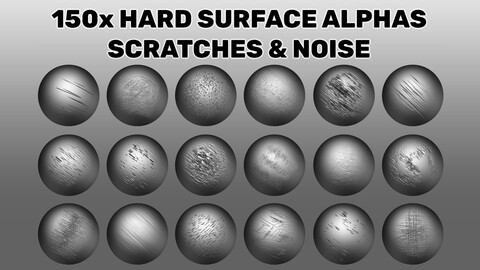 Hard Surface Alphas - 150x Metal Scratches