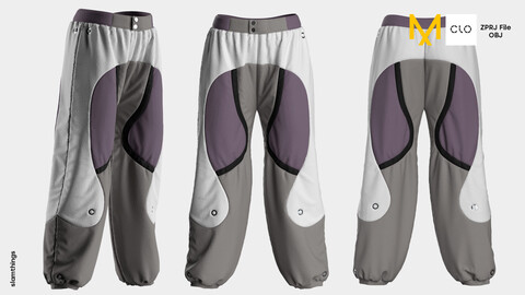 Streetwear Pants #015 - Clo 3D / Marvelous Designer + OBJ / DIGITAL FASHION / HYPEBEAST / FUTURE FASHION