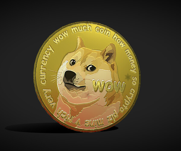 ArtStation - Dogecoin Coin - low poly 3D model | Resources