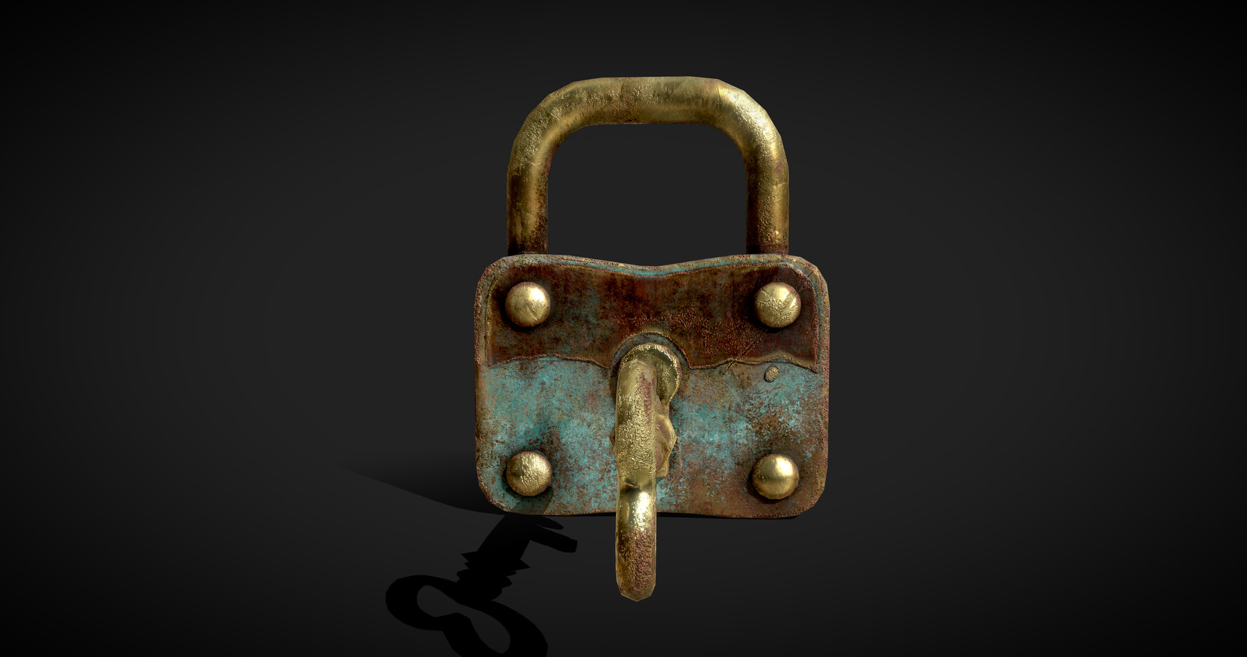 ArtStation Padlock with key animation low poly 3D model Game Assets