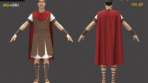 Ancient Roman Men's outfit__Clo3d, Marvelous designer