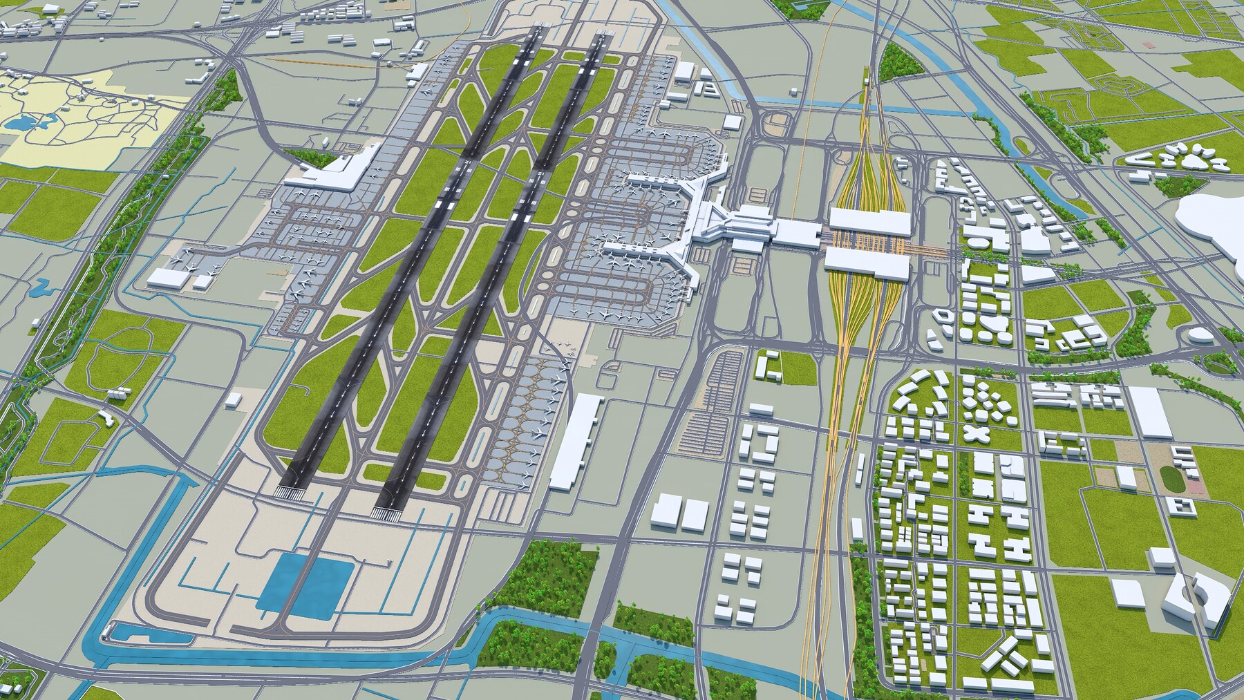 3D model Shanghai Hongqiao International Airport - SHA VR / AR / low-poly
