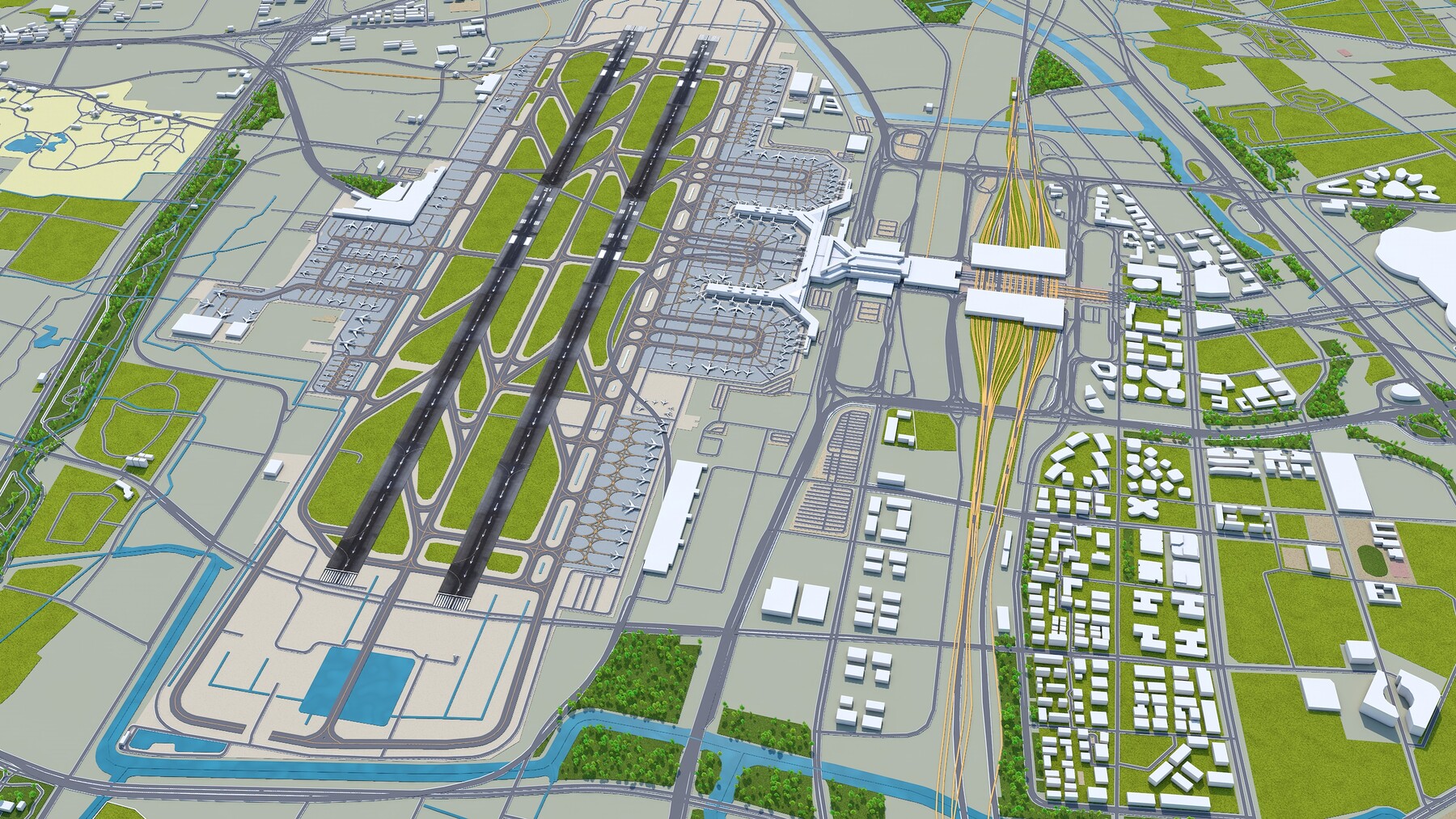 Shanghai Hongqiao International Airport - 3D Model by 3dstudio