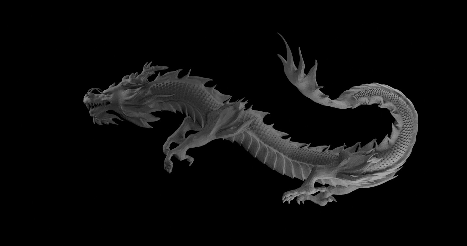 ArtStation - Low mesh Asian Dragon model | Game Assets