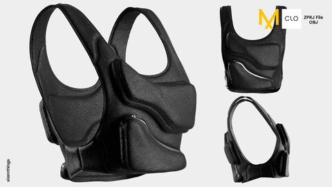 Streetwear Accesories Torso Bag #002 - Clo 3D / Marvelous Designer + OBJ / DIGITAL FASHION / HYPEBEAST / FUTURE FASHION