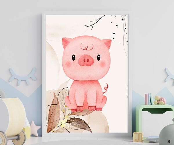 ArtStation - Little Pink Pig Art Print | Artworks