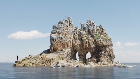 Large Coastal Cliff Formation PBR Scan 02 & Highpoly