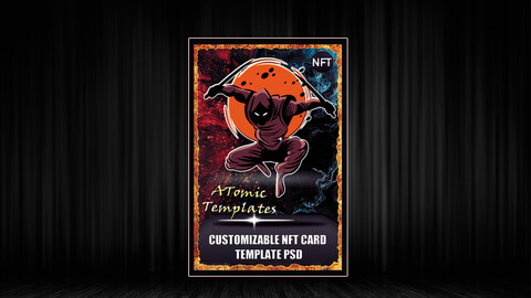 Anime photoshop NFT Card Template V2