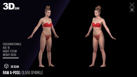 Cleaned A Pose Scan | Olivia Sparkle Underwear