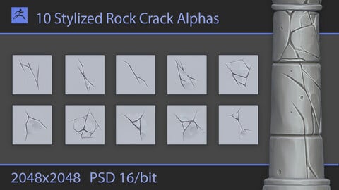 Stylized Rock Cracks Alphas