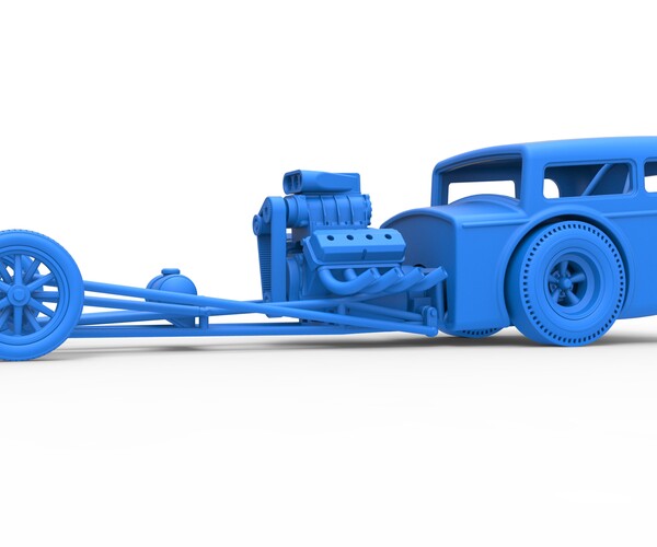 ArtStation - 3D printable Diecast Front engine old school dragster with ...