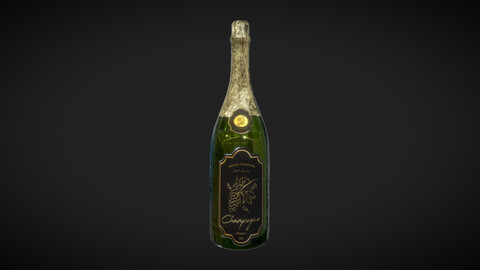 ArtStation - Champagne Moet And Chandon Imperial Brut Champagne Bottle  Low-poly 3D model