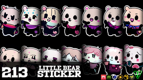 213 Little Bear Sticker (4K Resolution)