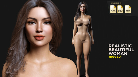 Realistic Sexy Girl Naked Rigged Model