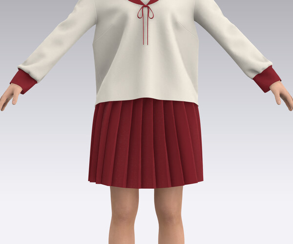 ArtStation Japanese School uniform Seifuku Outfits MD CLO 3D ZPRJ
