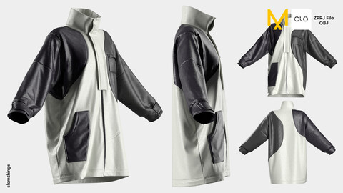 Streetwear Tech Jacket #028 - Clo 3D / Marvelous Designer + OBJ / DIGITAL FASHION / HYPEBEAST / FUTURE FASHION