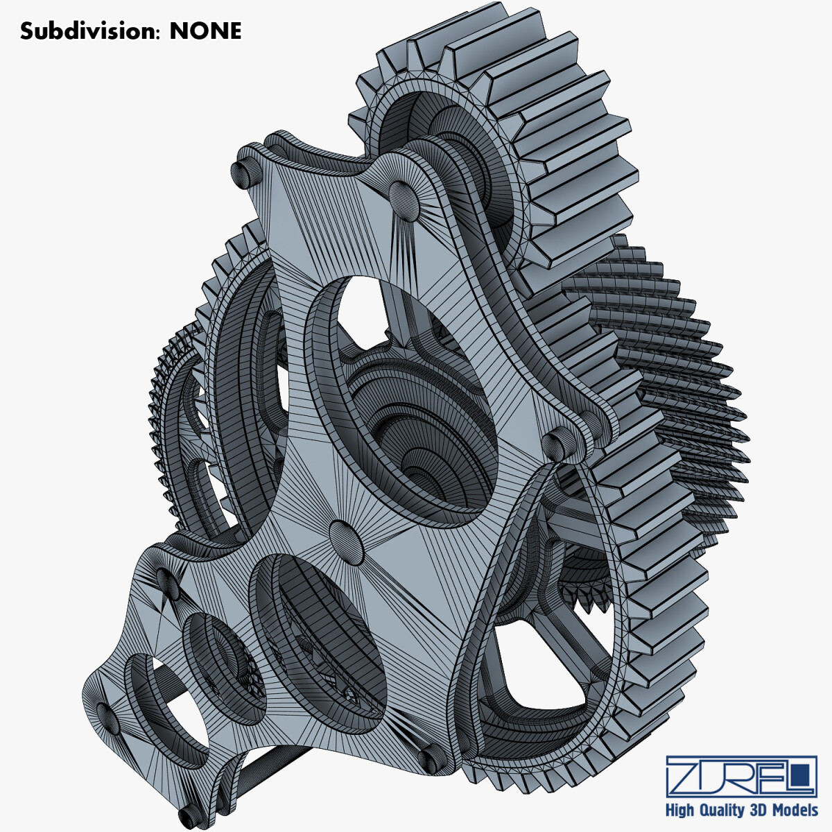 Gear Mechanism V 3 - 3D Model by Zurel