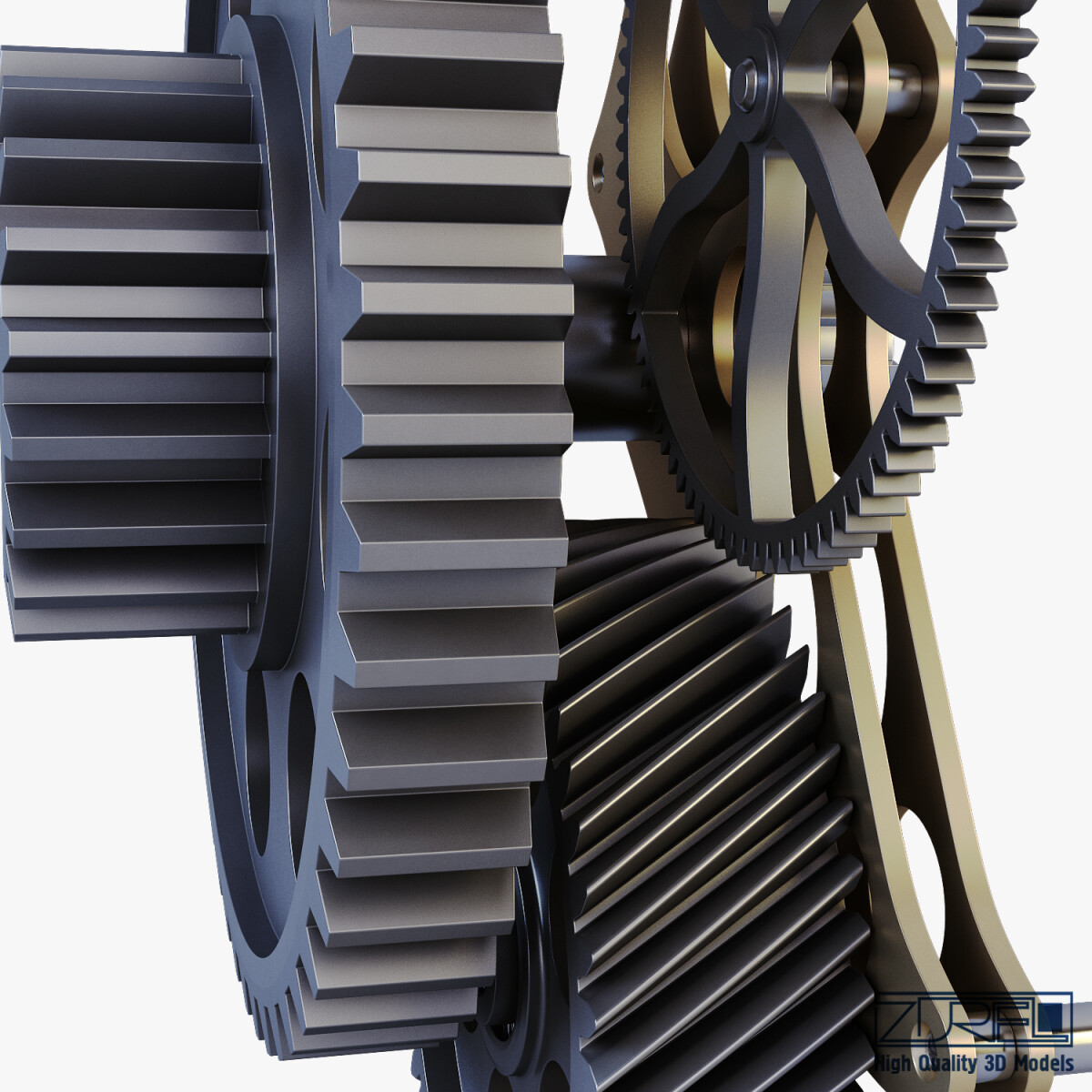 Gear Mechanism V 4 - 3D Model by Zurel