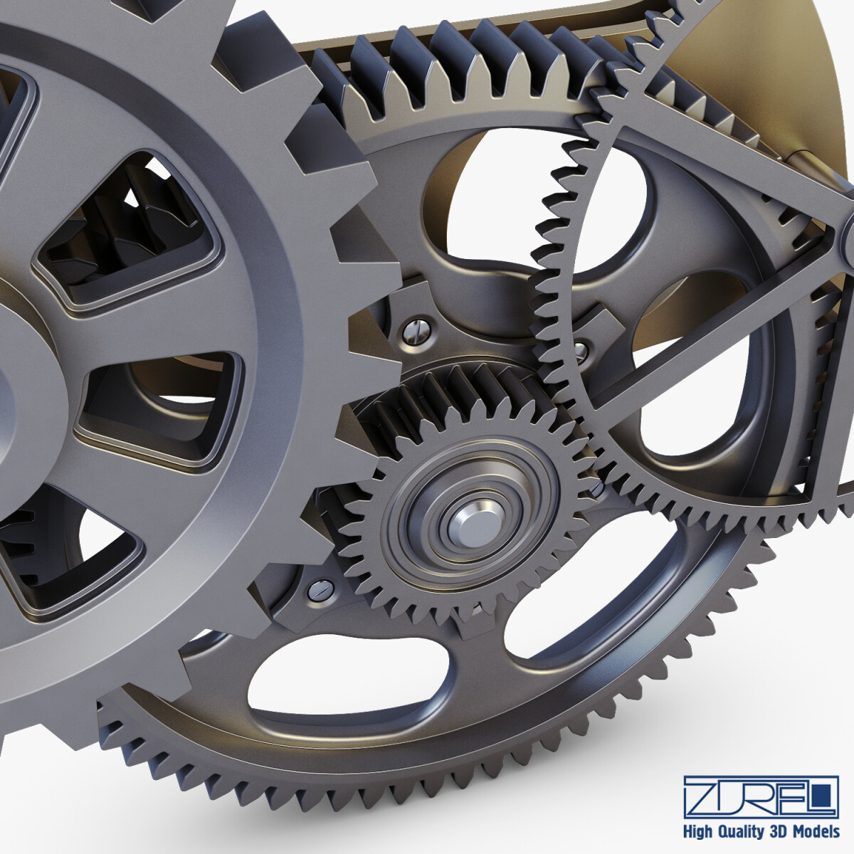 Gear Mechanism V 2 - 3D Model by Zurel