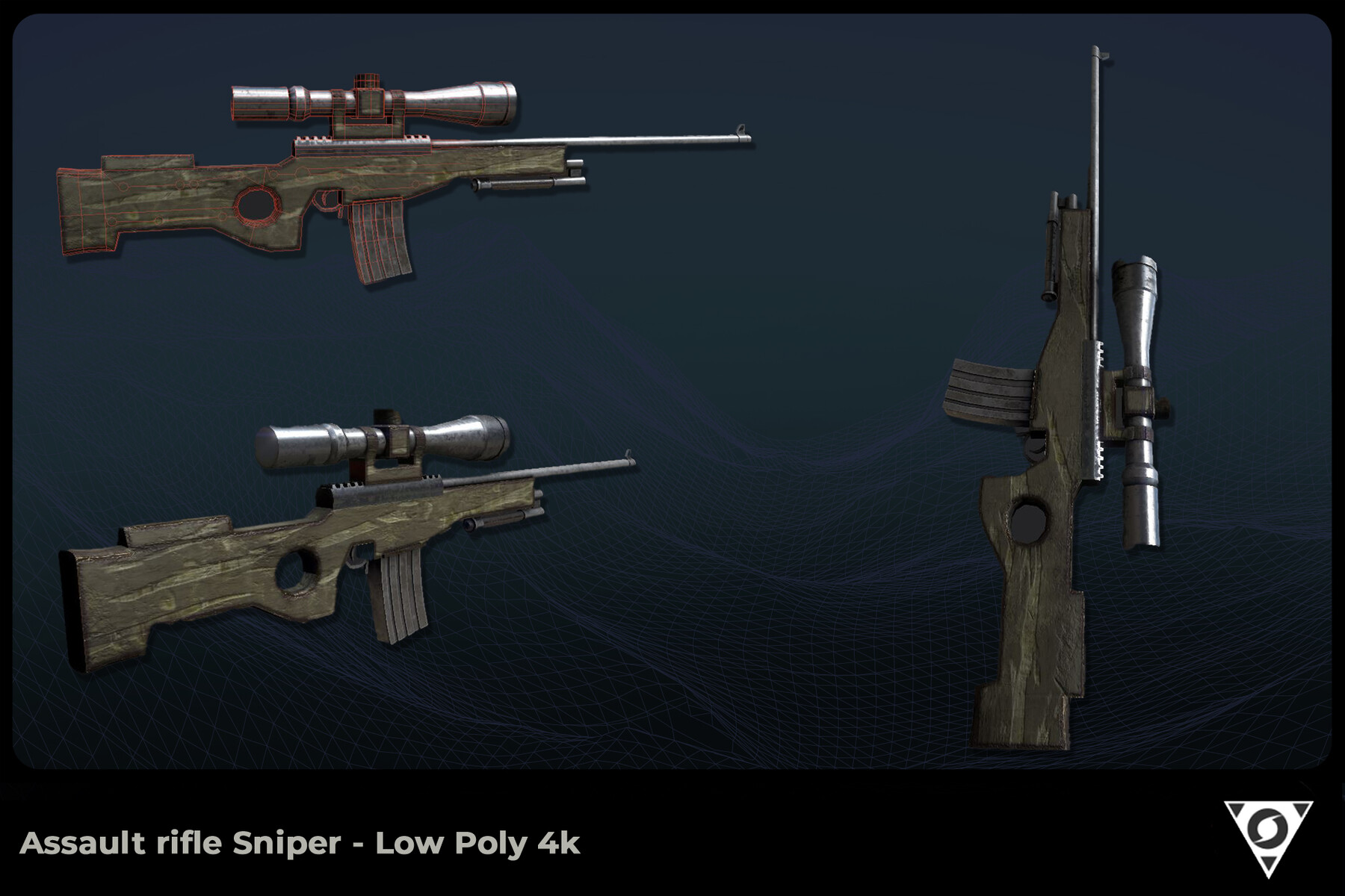 ArtStation - Assault rifle Sniper Gun - Low Poly 4k Ready to game ...