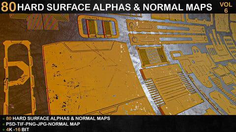 80 HARD SURFACE ALPHAS & NORMAL MAPS-VOL 6