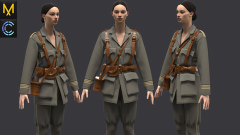 Military Outfit Female OBJ mtl FBX ZPRJ