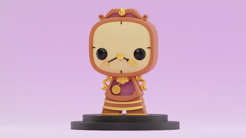 FUNKO POP 3D MODEL  Cogsworth  Beauty and The Beast