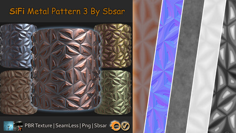 DH Materials 4- SiFi Metal Pattern 3 By Sbsar | Seamless | Pbr