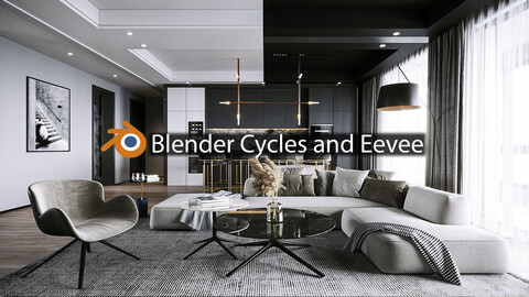 Black and White Apartment for Blender