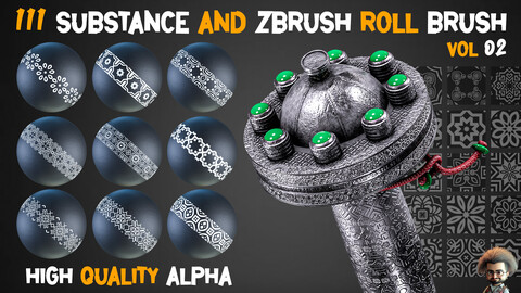 111 Ornamental RollBrush For Substance and Zbrush