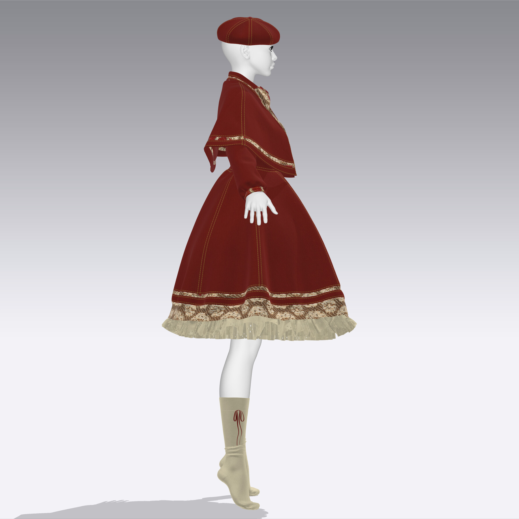 ArtStation Vintage Cape Dress Resources
