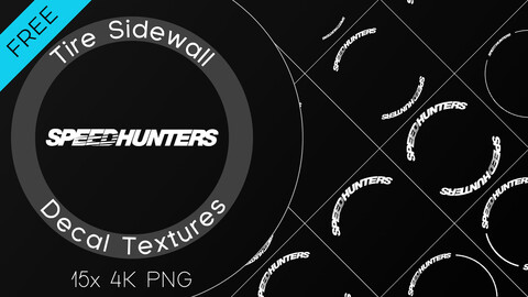 15x Speedhunters tire sidewall 4K PNG decals
