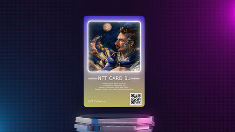 Photoshop 3D NFT Card design